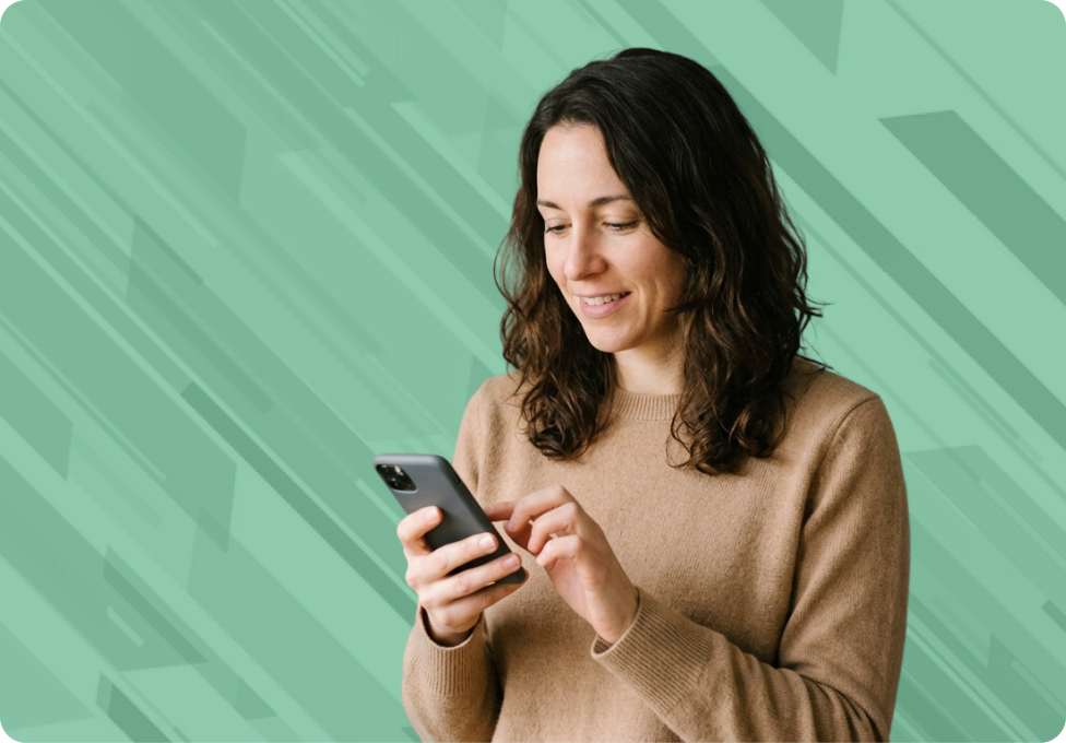 Woman using smartphone.
